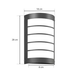 LED wandlamp Aqua Marco roestvrij staal antraciet lamellensensor