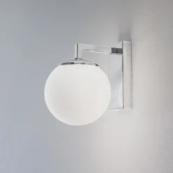 LED wandlamp Aseor, glas, chroom