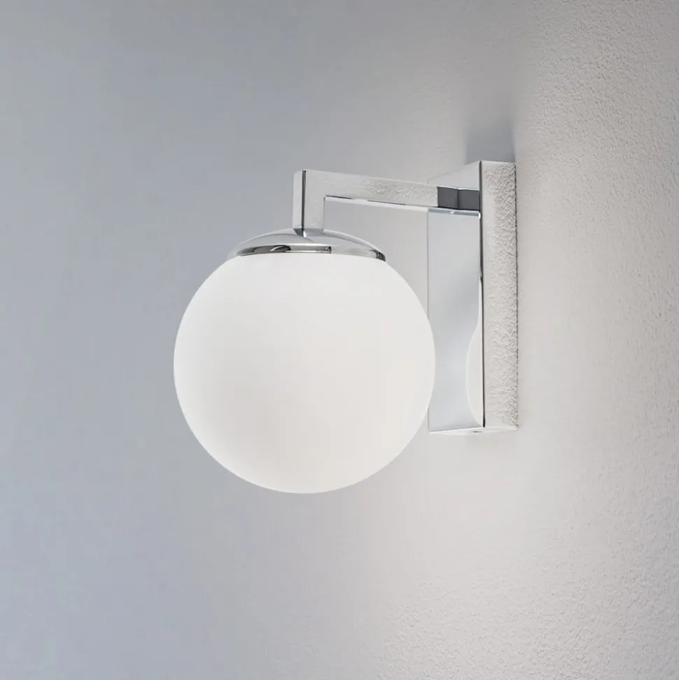 LED wandlamp Aseor, glas, chroom