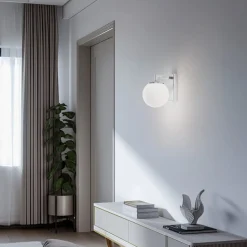 LED wandlamp Aseor, glas, chroom