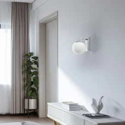 LED wandlamp Aseor, glas, chroom