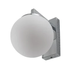 LED wandlamp Aseor, glas, chroom