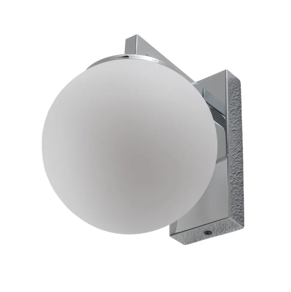 LED wandlamp Aseor, glas, chroom