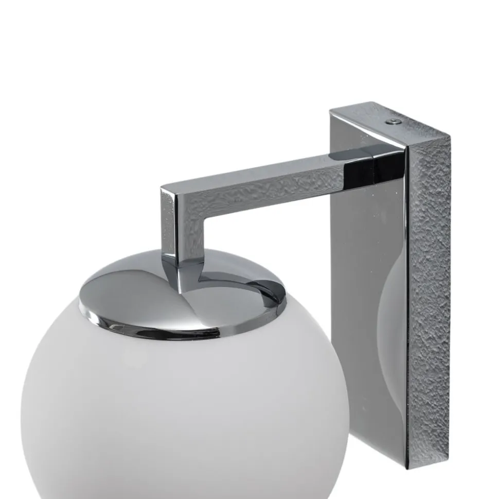 LED wandlamp Aseor, glas, chroom