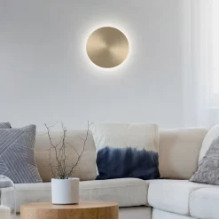 LED wandlamp batterij Puntua Ø 18 cm messing mat