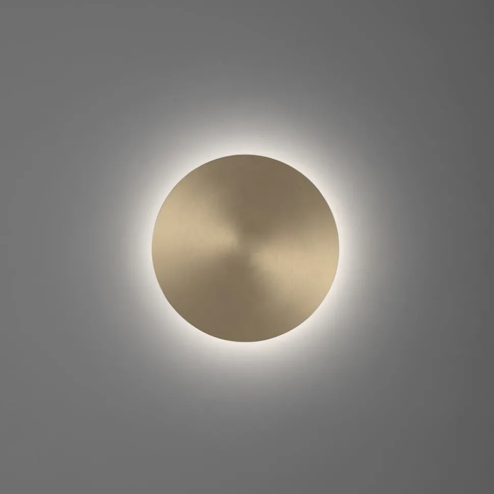 LED wandlamp batterij Puntua Ø 18 cm messing mat