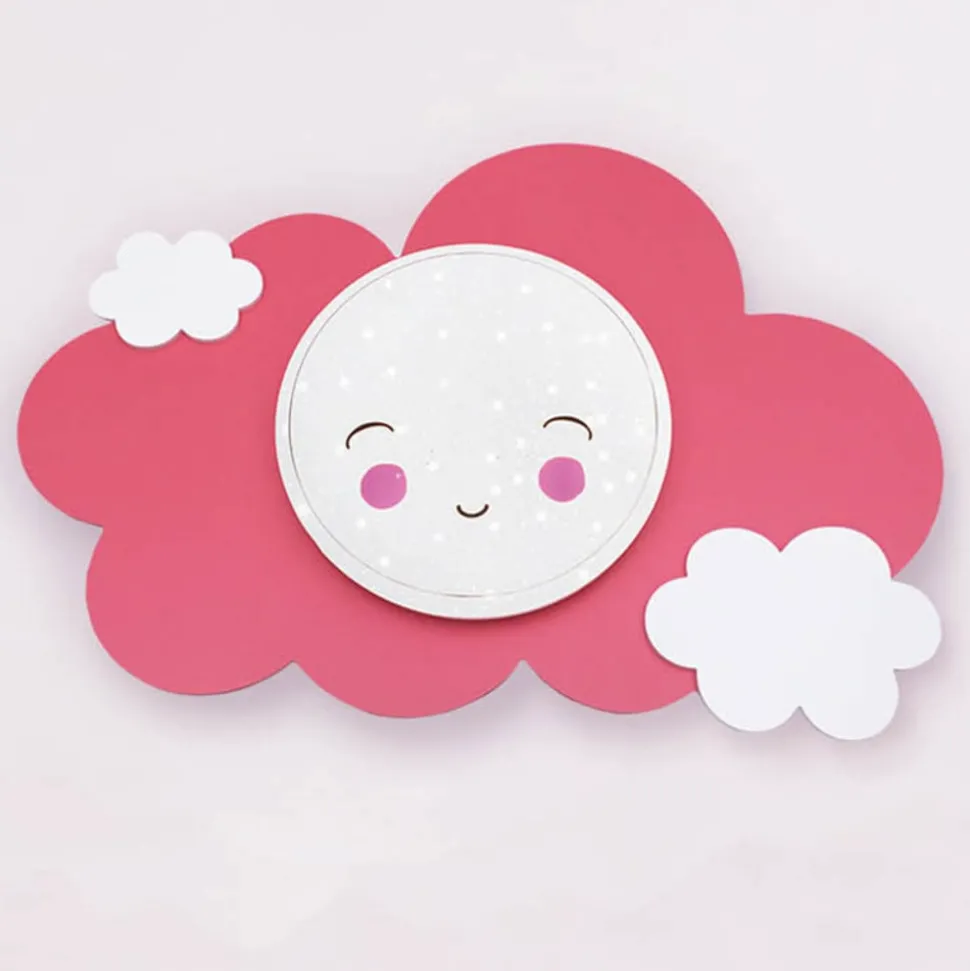 LED wandlamp beeldwolk Starlight Smile, roze