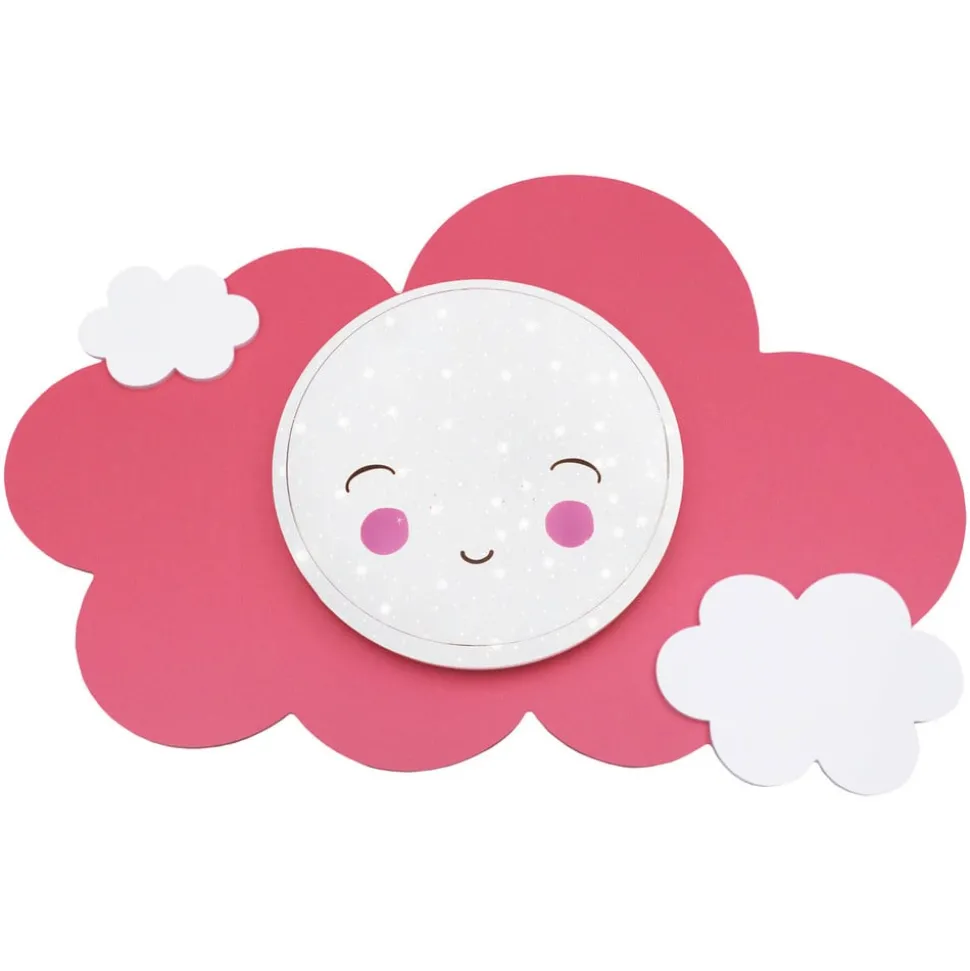 LED wandlamp beeldwolk Starlight Smile, roze