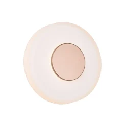 LED wandlamp Celeste, bruin/wit, Ø 22 cm glas dimbaar