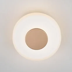 LED wandlamp Celeste, bruin/wit, Ø 22 cm glas dimbaar