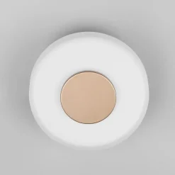 LED wandlamp Celeste, bruin/wit, Ø 22 cm glas dimbaar