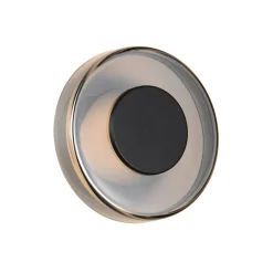 LED wandlamp Celeste, zwart/chroom, Ø 22 cm glas dimbaar