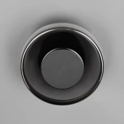 LED wandlamp Celeste, zwart/chroom, Ø 22 cm glas dimbaar