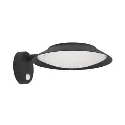 LED wandlamp Cerrisi, breedte 10,5 cm, zwart, sensor