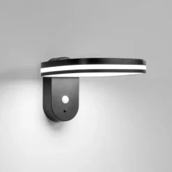 LED wandlamp Chicago op zonne-energie, zwart, sensor