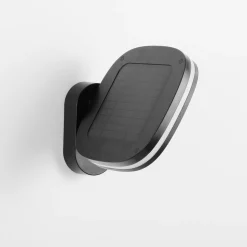 LED wandlamp Chicago op zonne-energie, zwart, sensor