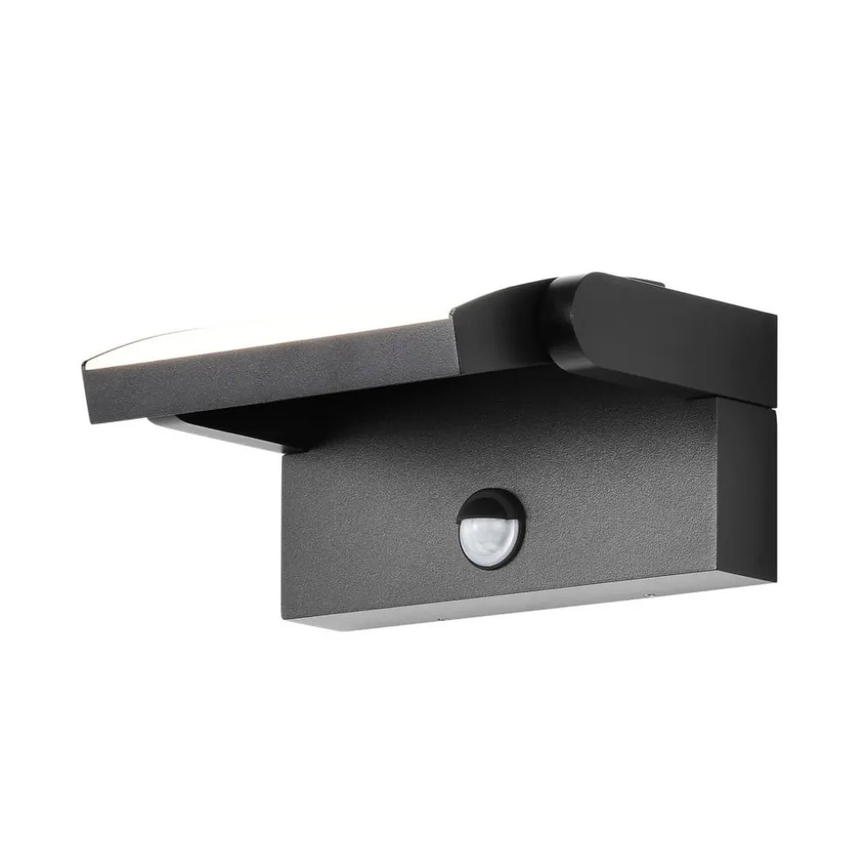 LED wandlamp CMD 9081, sensor, antraciet, 21 cm, CCT, IP54