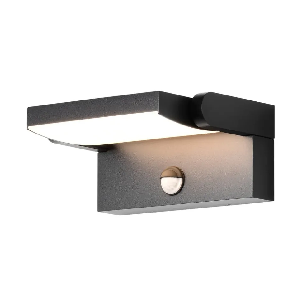 LED wandlamp CMD 9081, sensor, antraciet, 21 cm, CCT, IP54