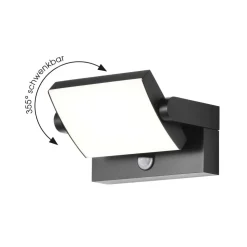 LED wandlamp CMD 9081, sensor, antraciet, 21 cm, CCT, IP54