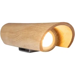 LED wandlamp Colombia, eiken natuur