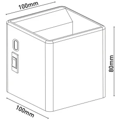 LED wandlamp Cube accu, magnetisch, wit