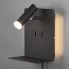 LED wandlamp Element met schap zwart mat