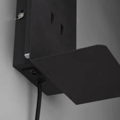 LED wandlamp Element met schap zwart mat