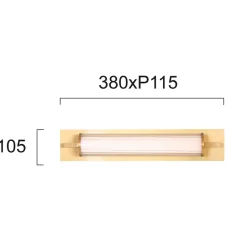 LED wandlamp Frida, glas, wit/goud, buisvormig