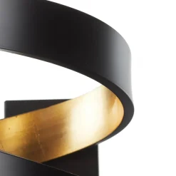 LED wandlamp Helix, zwart-goud, 26 cm