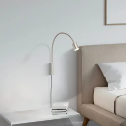 LED wandlamp Justi, nikkelkleurig, hoogte 52 cm, metaal