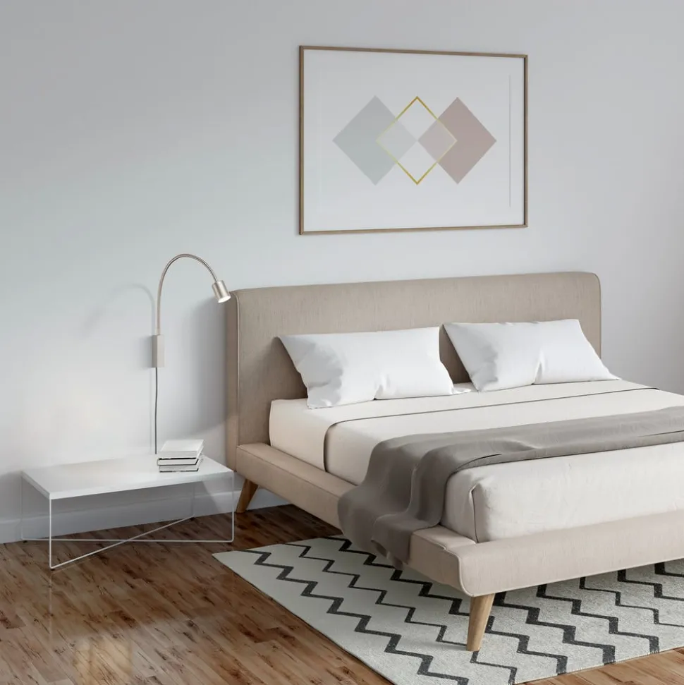 LED wandlamp Justi, nikkelkleurig, hoogte 52 cm, metaal