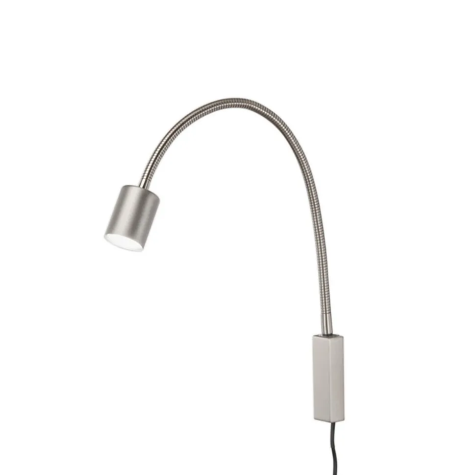 LED wandlamp Justi, nikkelkleurig, hoogte 52 cm, metaal