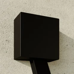 LED wandlamp Lucande Square, antraciet, metaal, IP65