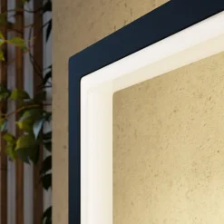 LED wandlamp Lucande Square, antraciet, metaal, IP65