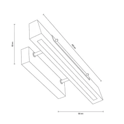 LED wandlamp Madera, onder stralend, eikenhout