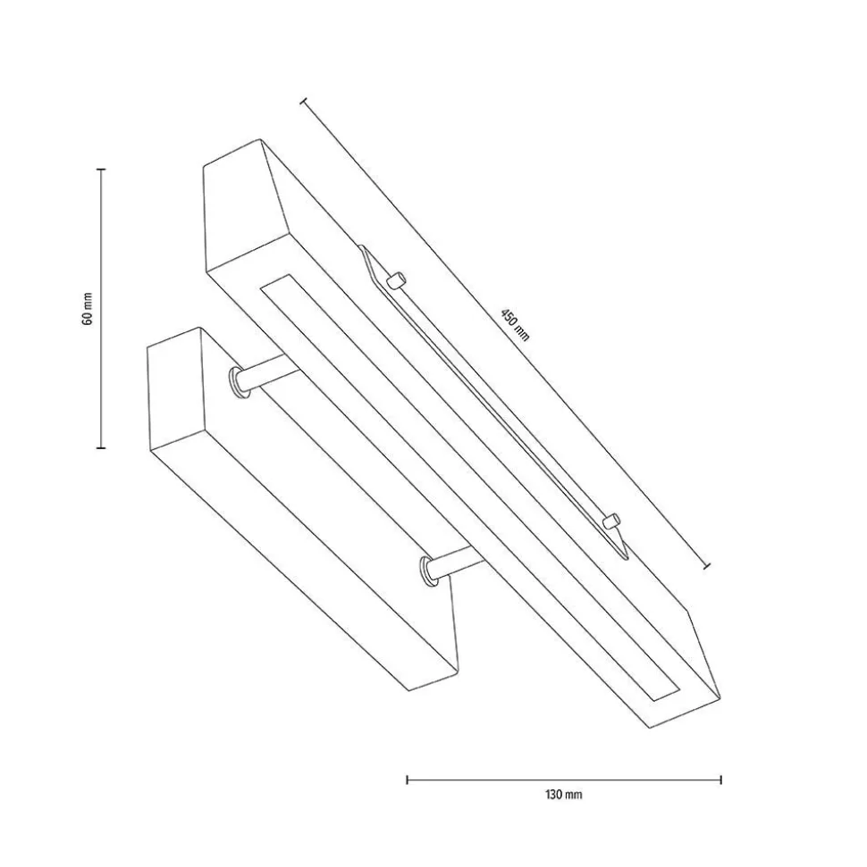LED wandlamp Madera, onder stralend, eikenhout