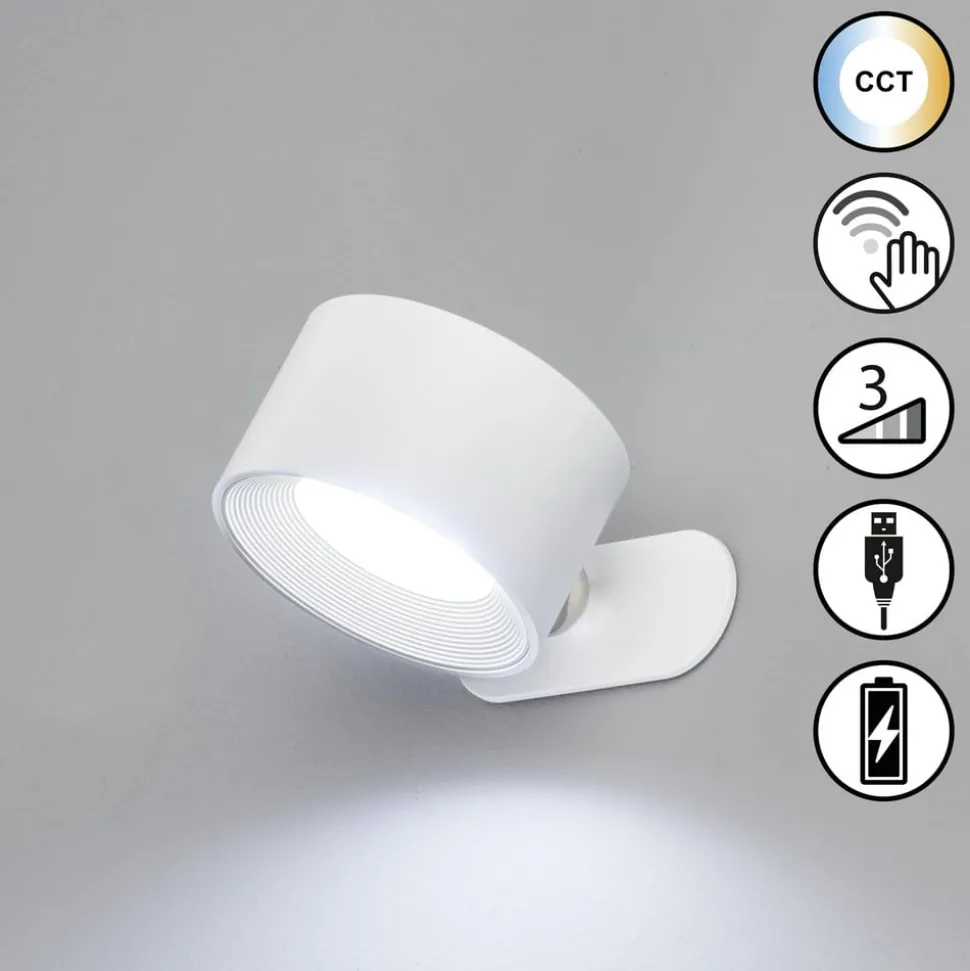 LED wandlamp Magnetics, wit, CCT, met magneet