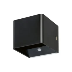 LED wandlamp Magnetics, zwart, USB, bewegingsmelder