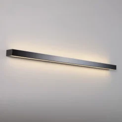LED wandlamp Mera, breedte 120cm, zwart, 3000K