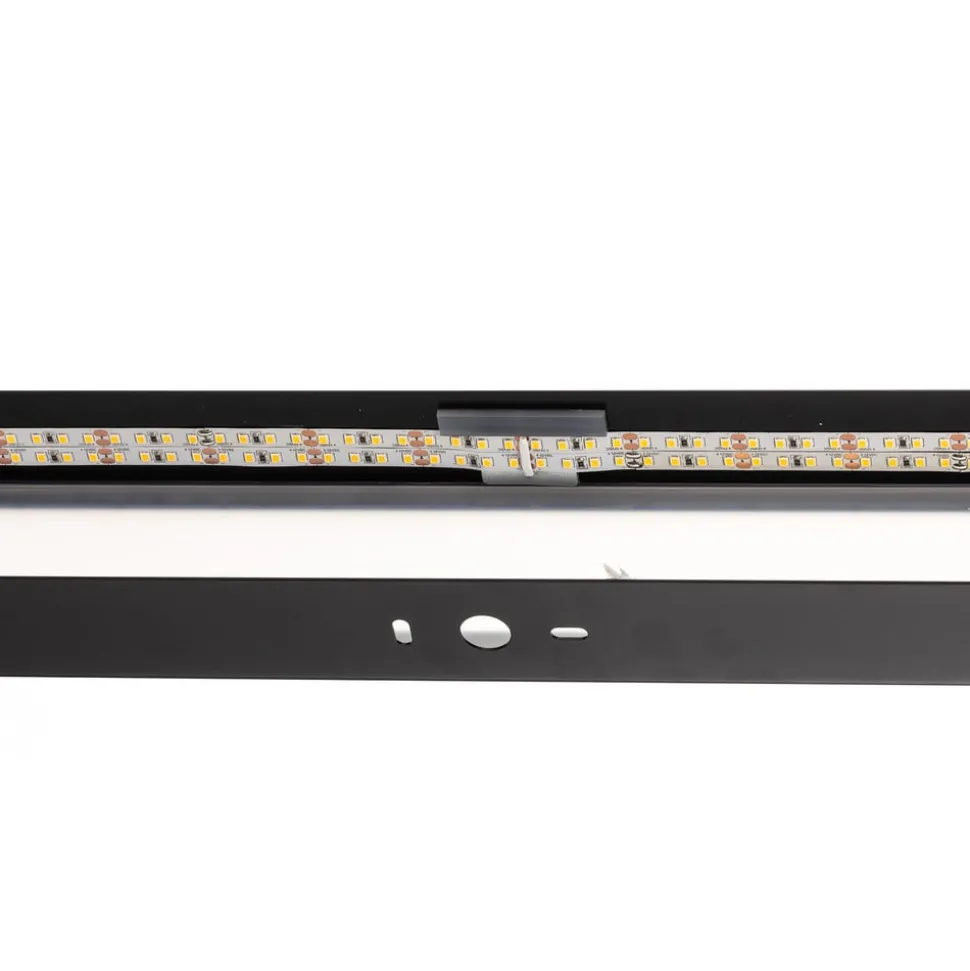 LED wandlamp Mera, breedte 120cm, zwart, 3000K