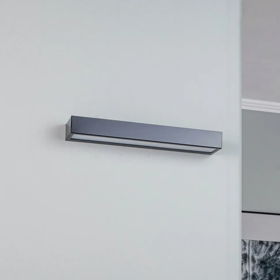 LED wandlamp Mera, breedte 40cm, zwart, 4000K