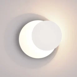 LED wandlamp Mio, ronde lens, mat wit, indirect