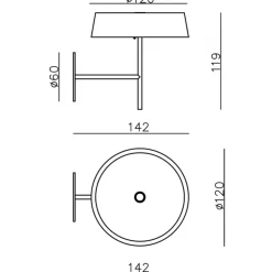 LED wandlamp Miram met accu, dimbaar, groen