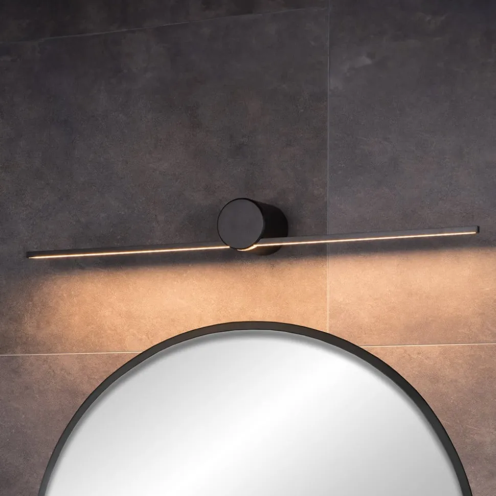 LED wandlamp Mizar, 60 cm, zwart, IP44