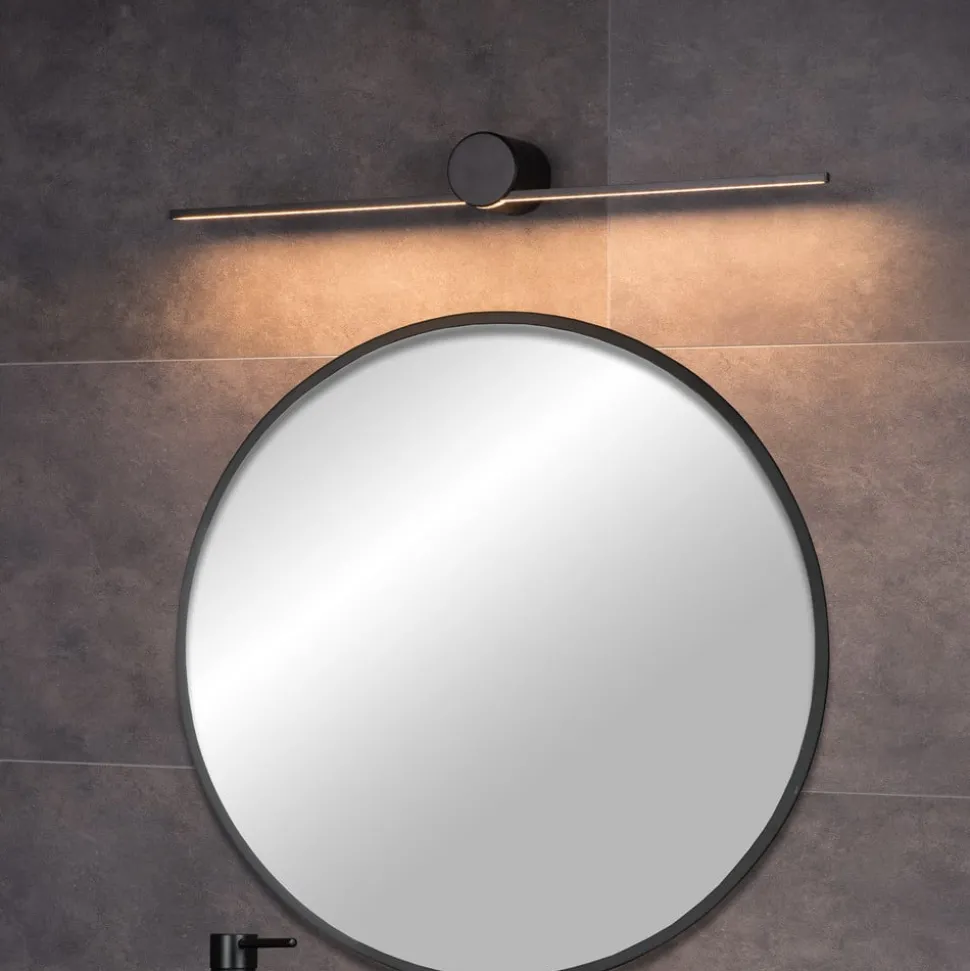 LED wandlamp Mizar, 60 cm, zwart, IP44