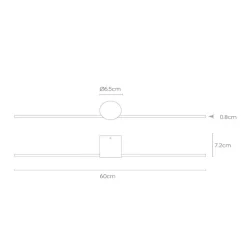LED wandlamp Mizar, 60 cm, zwart, IP44