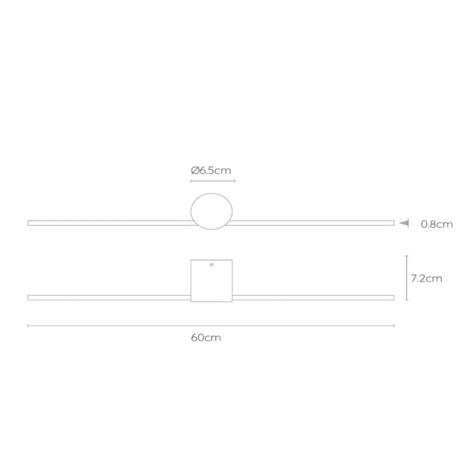 LED wandlamp Mizar, 60 cm, zwart, IP44