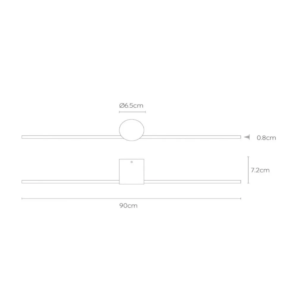 LED wandlamp Mizar, 90 cm, zwart, IP44