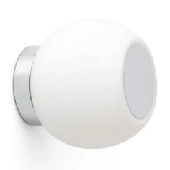 LED wandlamp Moy in chroom met glazen kap