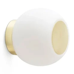 LED wandlamp Moy in goud met glazen kap